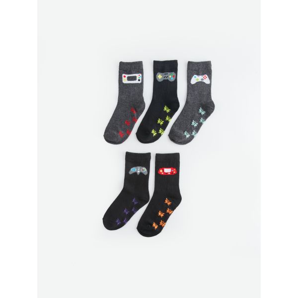 Patterned Boy Socket Socks 5-Pack