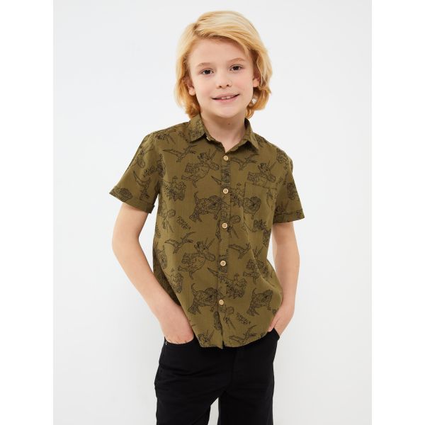 Patterned Short Sleeve Boy Shirt