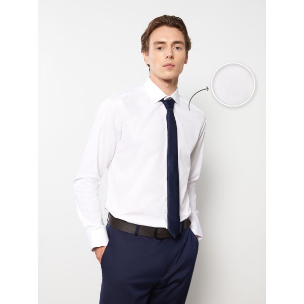 Slim Fit Long Sleeve Poplin Men's Shirt