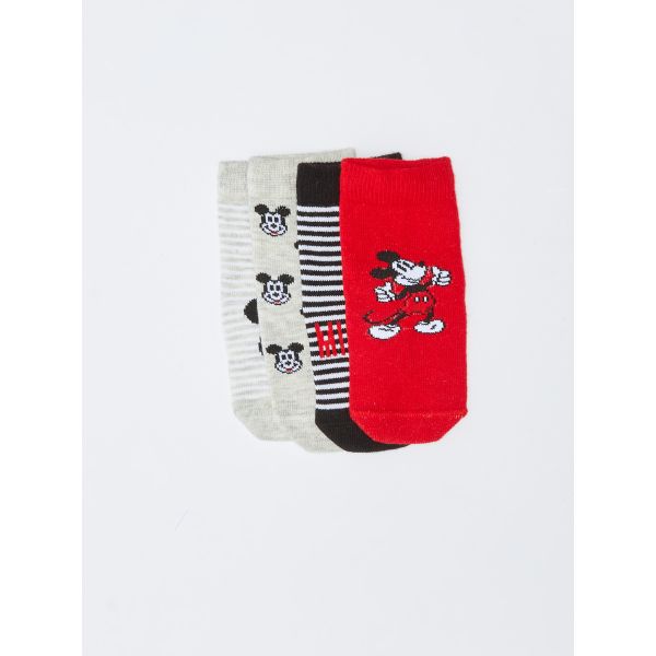 Mickey Mouse Patterned Baby Boy Socket Socks 4-pack