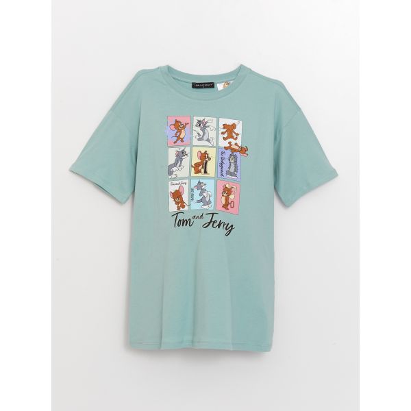 Crew Neck Tom&Jerry Printed Short Sleeve Maternity T-Shirt