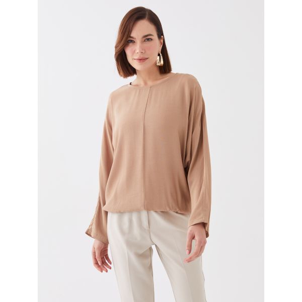 Crew Neck Regular Long Sleeve Women's Blouse