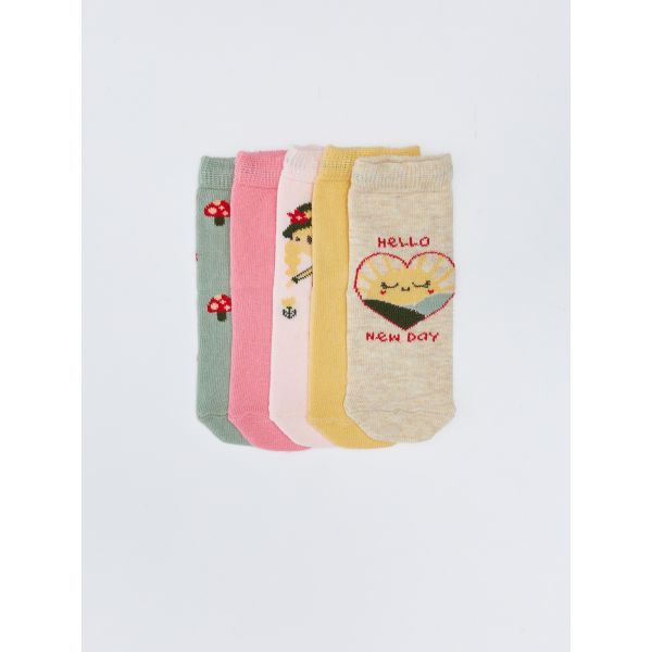 Patterned Baby Girl Socket Socks 5-Pack