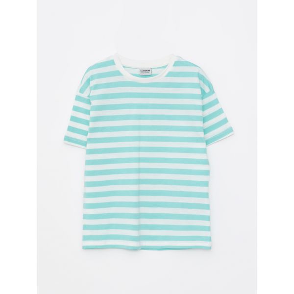 Crew Neck Striped Short Sleeve Cotton Boy T-Shirt