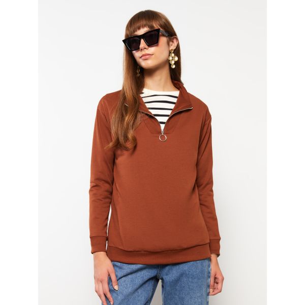 Turtle Neck Regular Long Sleeve Women's Sweatshirt