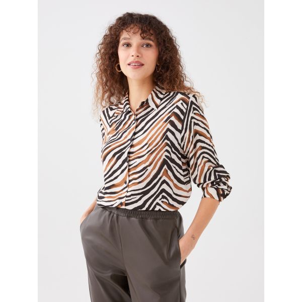 Patterned Long Sleeve Women's Shirt