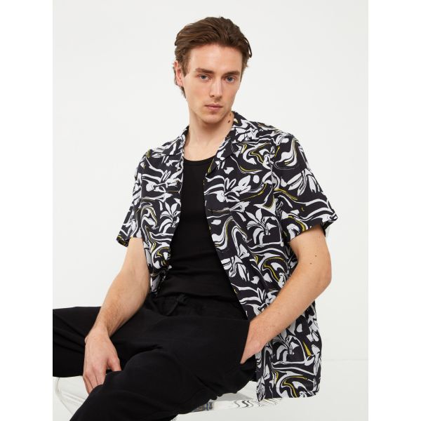 Regular Fit Short Sleeve Patterned Men's Shirt