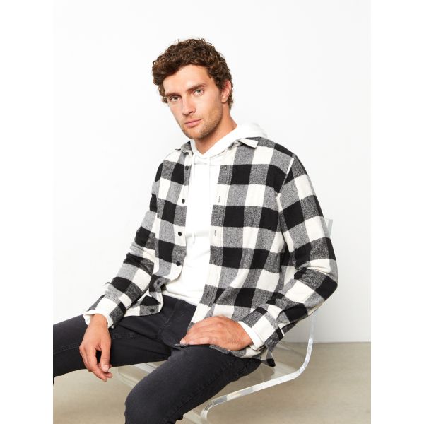 Regular Fit Long Sleeve Plaid Men's Lumberjack Shirt