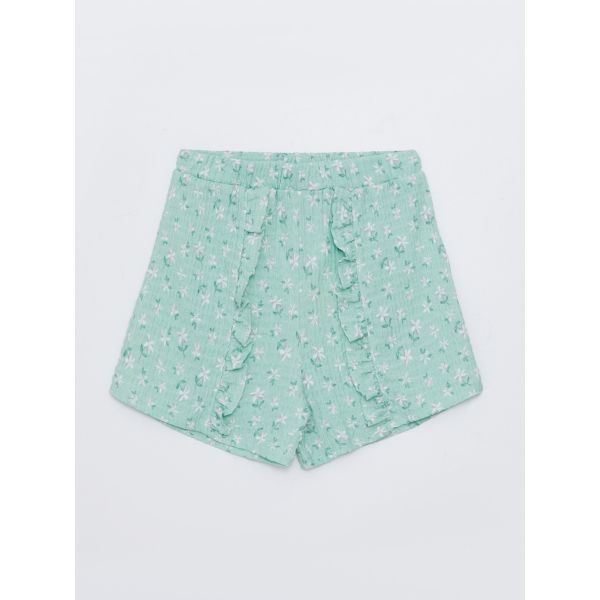 Elastic Waist Patterned Girl's Shorts