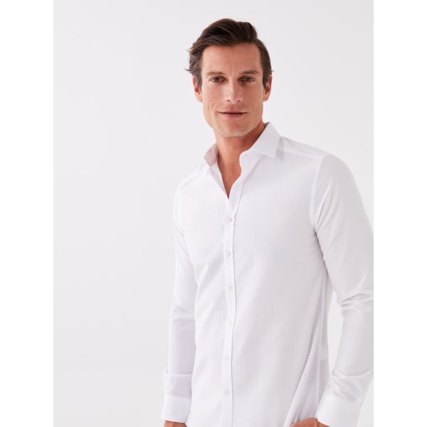 Slim Fit Long Sleeve Poplin Men's Shirt