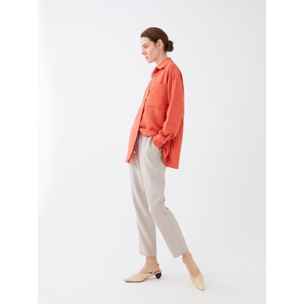 Carrot Cut Women Pants With Elastic Waist