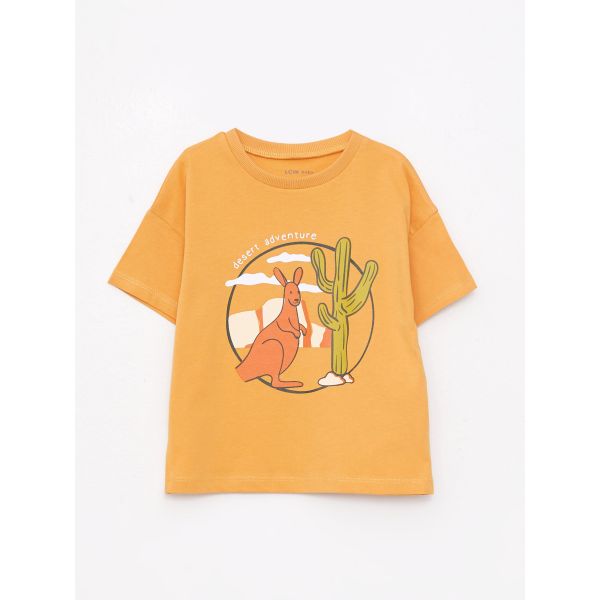 Crew Neck Short Sleeve Printed Baby Boy T-shirt