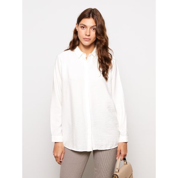 Buttoned Regular Long Sleeve Women's Shirt