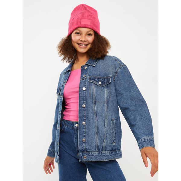 Shirt Neck Regular Long Sleeve Women's Jean Jacket