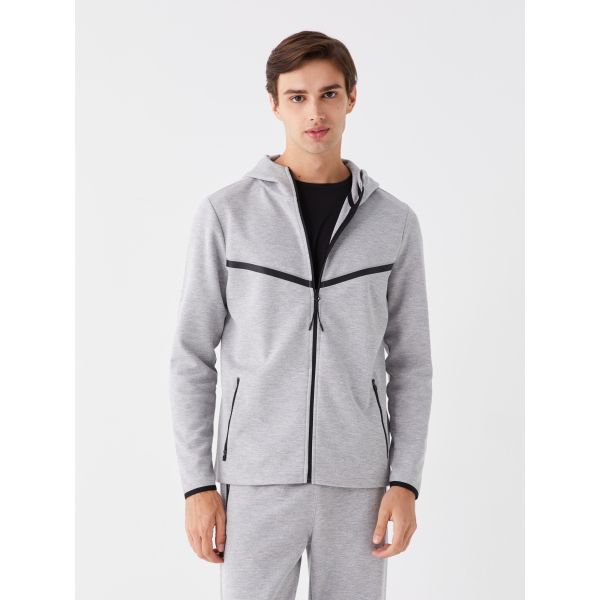 Hooded Long Sleeve Men's Sports Cardigan