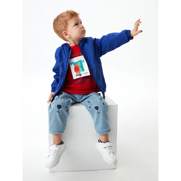 Crew Neck Long Sleeve Printed Cotton Baby Boy T-shirt