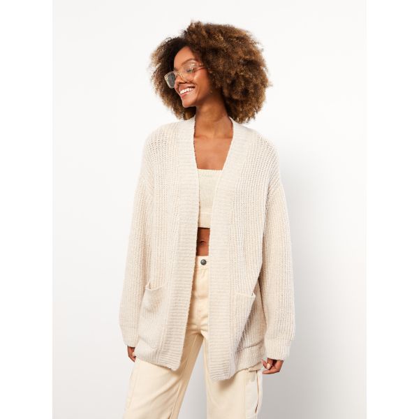 Shawl Neck Regular Long Sleeve Women's Tricot Cardigan