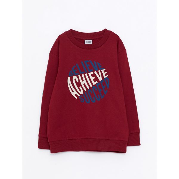 Crew Neck Printed Long Sleeve Boy Sweatshirt