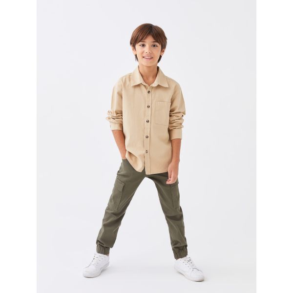 Elastic Waist Boy Cargo Trousers