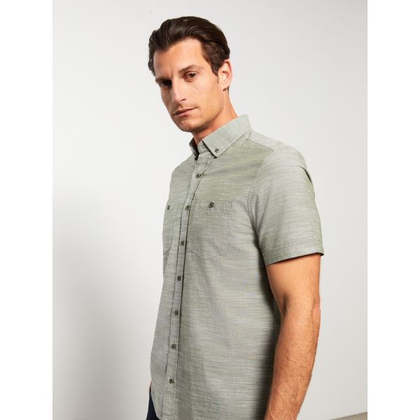 Regular Fit Short Sleeve Poplin Men's Shirt