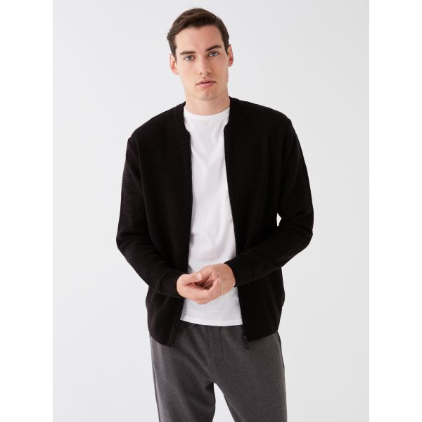 Standard Fit College Neck Men's Tricot Cardigan