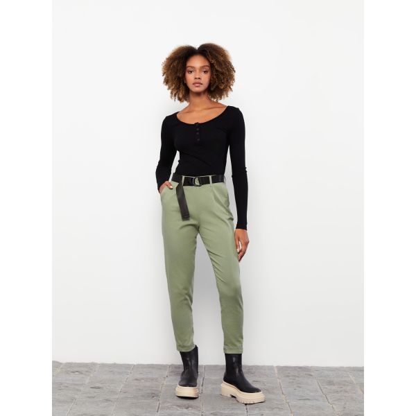 Comfortable Fit Pocket Detailed Women's Carrot Trousers