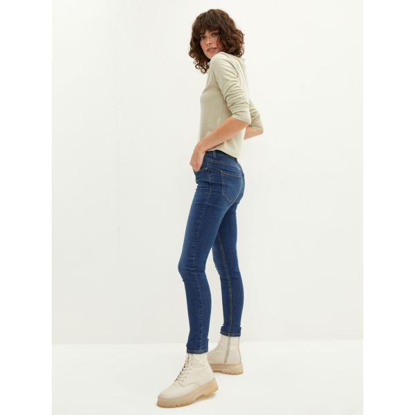 Normal Rise Skinny Fit Rodeo Jean Trousers For Women With Pocket Detail