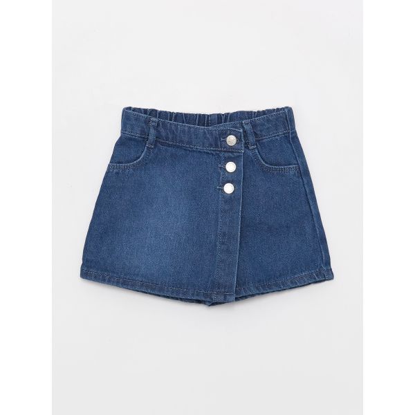 Elastic Waist Baby Girl Jean Short Skirt