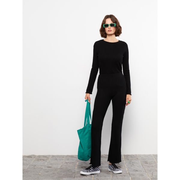 Elastic Waist Regular Bell-Bottoms Women's Sweatpants