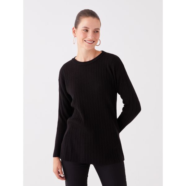 Crew Neck Regular Long Sleeve Women's Tricot Sweater