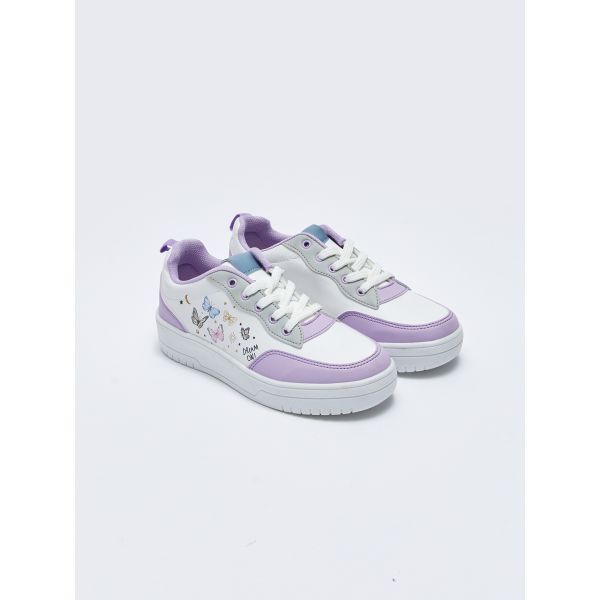 Lace-Up Printed Girls' Active Sneakers