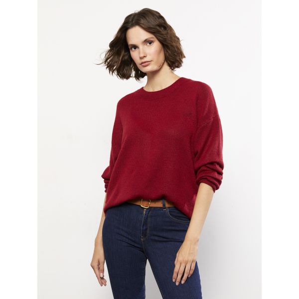 Crew Neck Regular Long Sleeve Women's Tricot Sweater