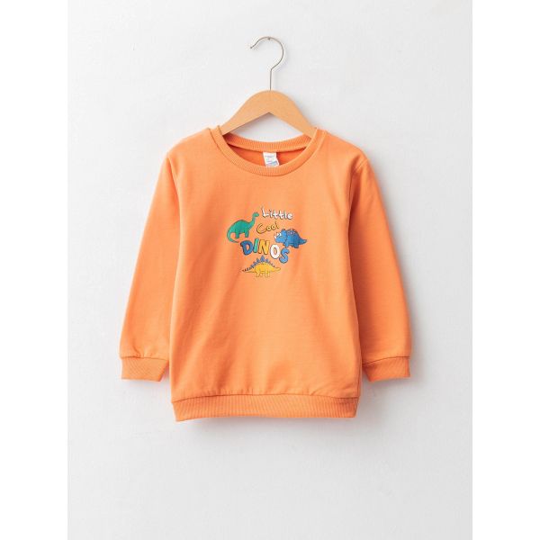 Crew Neck Long Sleeve Printed Baby Boy Sweatshirt