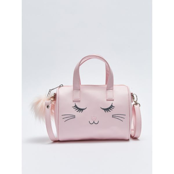 Cat Embroidered Girl's Handbag