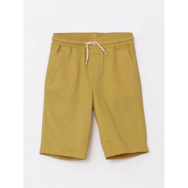 Basic Gabardine Boy Shorts With Elastic Waist