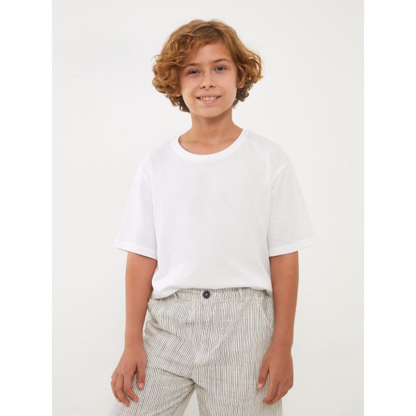 Crew Neck Basic Short Sleeve Boy T-Shirt