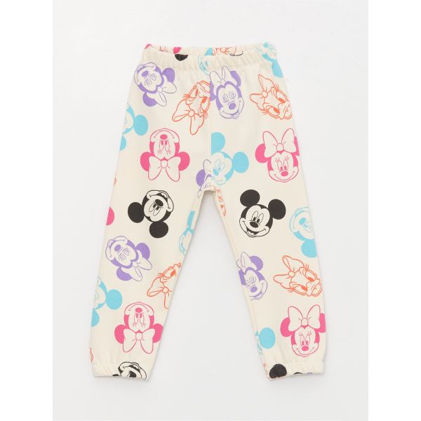 Elastic Waist Mickey Mouse Printed Baby Girl Sweatpants