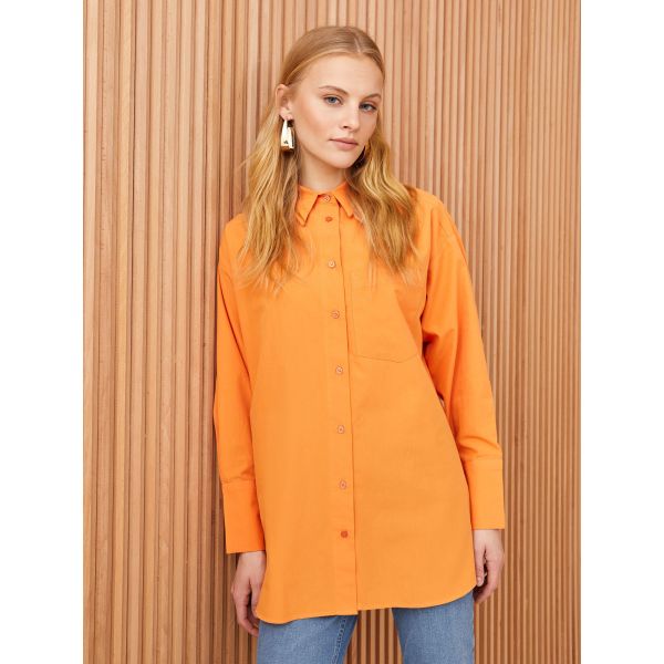 Women's Shirt Collar Straight Long Sleeve Tunic