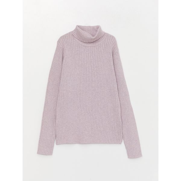 Turtleneck Basic Long Sleeve Girl Tricot Sweater