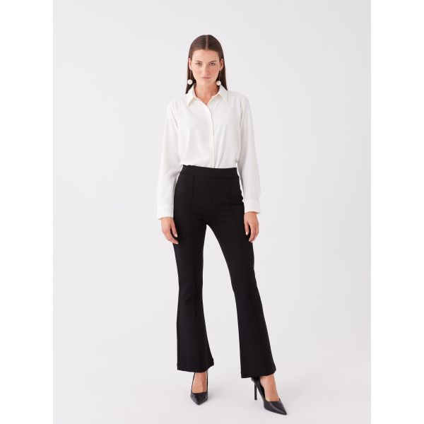 Elastic Waist Regular Bell-Bottoms Women's Trousers