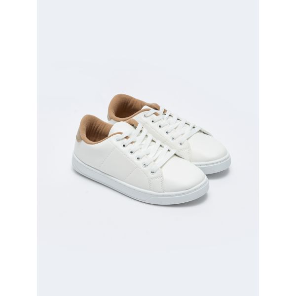 Women's Leather-Look Lace-Up Sneaker