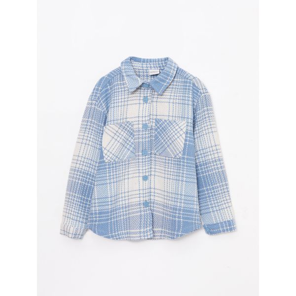 Plaid Long Sleeve Girl Shirt