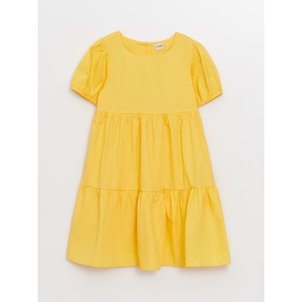 Crew Neck Basic Short Sleeve Girl Dress