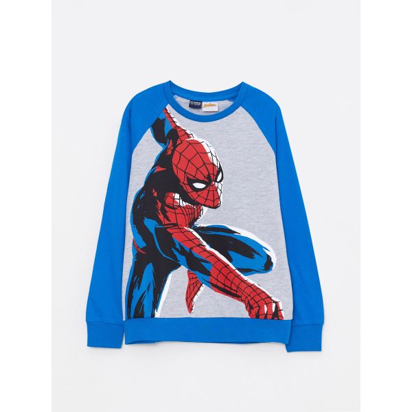 Crew Neck Spiderman Printed Long Sleeve Boy T-shirt