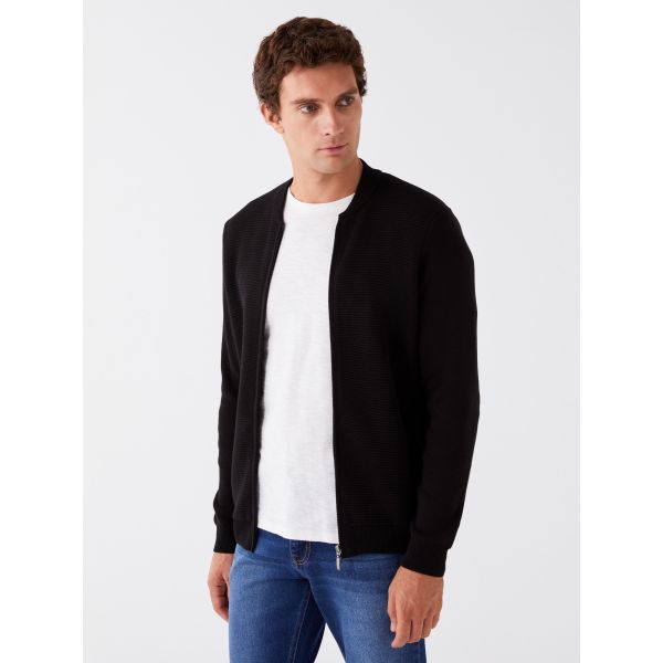 Standard Fit College Neck Men's Tricot Cardigan