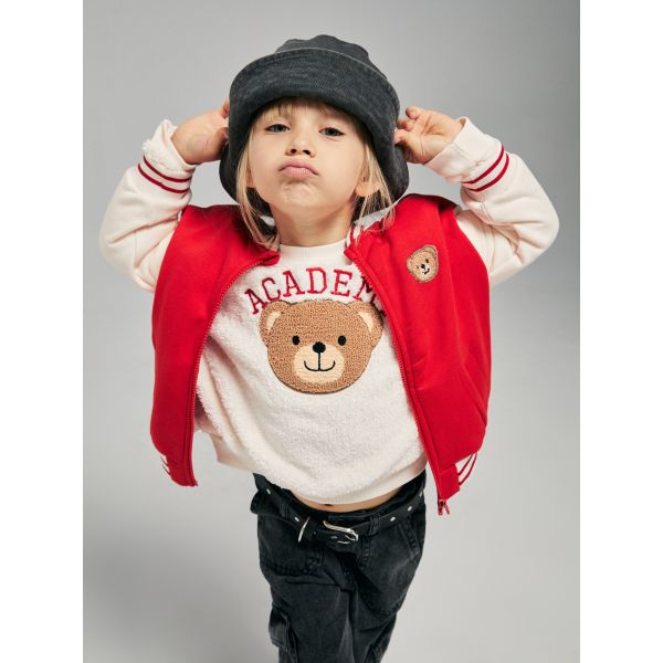 Crew Neck Embroidered Long Sleeve Girl Sweatshirt