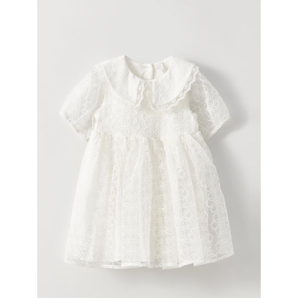 Baby Collar Short Sleeve Lace Baby Girl Dress