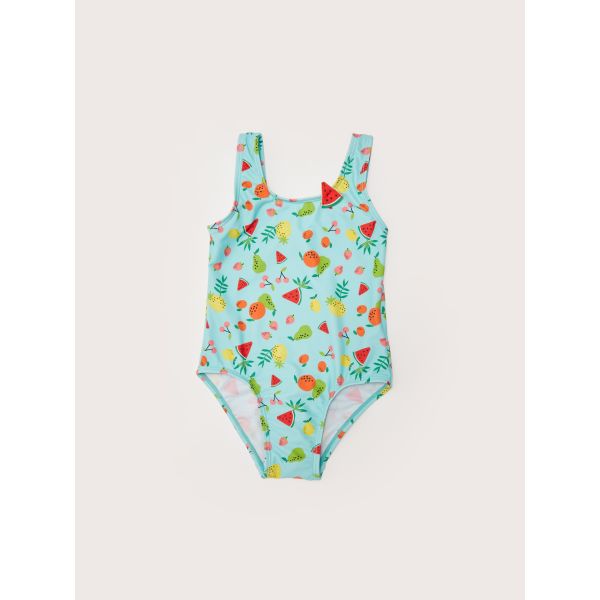 Printed Baby Girl Swimsuit With Flexible Fabric