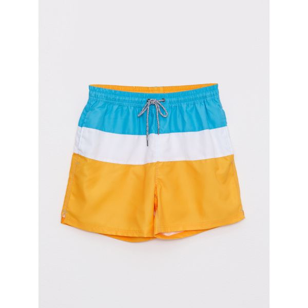 Men's Short Color-Blocked Swim Shorts