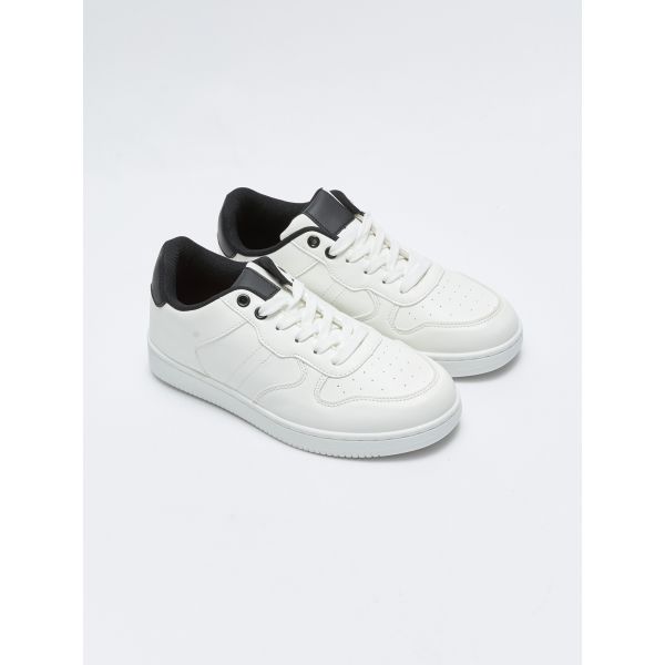 Faux Leather Lace-up Men's Sports Shoes